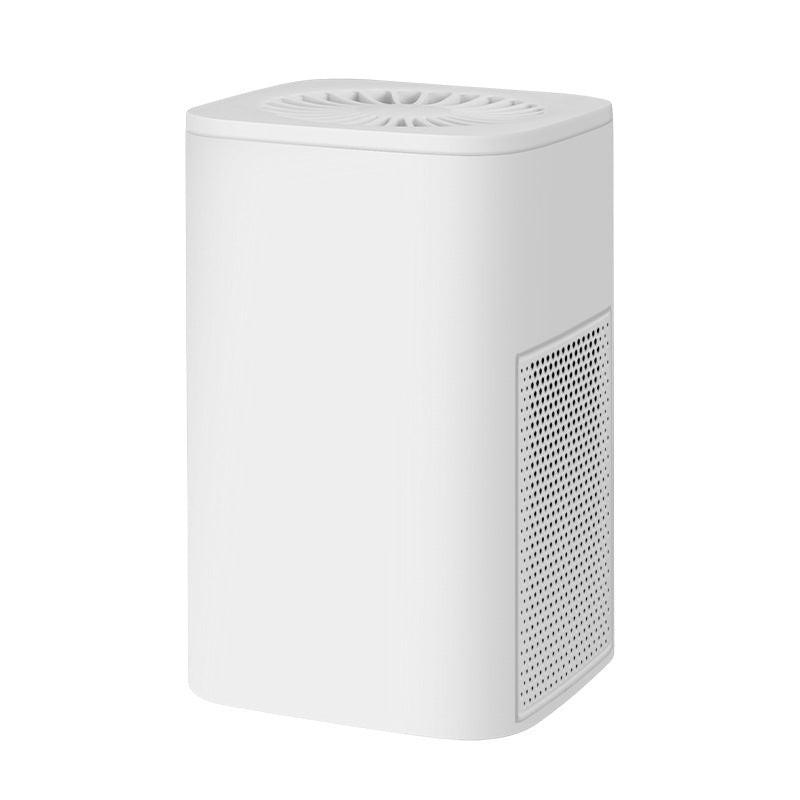 White Compact Desktop Air Purifier with Dual Activated Carbon Filter - Ultra-Quiet Air Cleaner for Home & Office, Powerful 50 mÂ³/h Airflow, Effectively Removes Odor, Smoke, Dust, Pollen & Pet Dander.