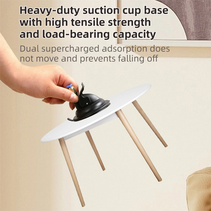 Interactive Self-Play Cat Wand with Suction Base, Feather & Bell - Automatic Bouncing Teaser(Black)