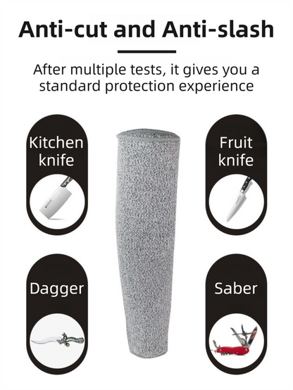 One-Pair 5 Level Cut-Resistant Arm Protection Sleeves(55CM) - Anti-Slash & Anti-Puncture Heavy Duty Safety Guard for Butchering & Construction