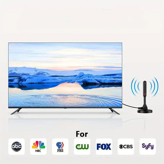 Digital HDTV Antenna with 5M Cable & Signal Booster for 4K High Gain 37dBi Reception - 360Â° Omnidirectional Indoor/Outdoor Antenna Compatible with DVB-T/T2, ATSC, ISDB-T.