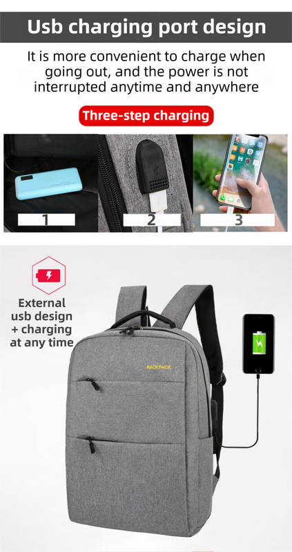 Grey 3-PCS Multi-Functional & Lightweight Backpacks Set for Students - Large Capacity Durable Travel Daypack with USB Charging Port, Fit in 14-Inch Laptop Bag