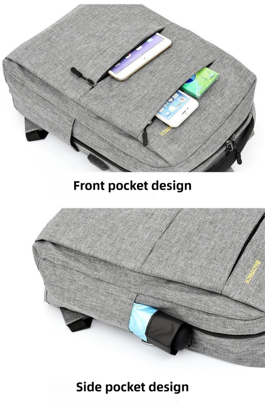 Grey 3-PCS Multi-Functional & Lightweight Backpacks Set for Students - Large Capacity Durable Travel Daypack with USB Charging Port, Fit in 14-Inch Laptop Bag