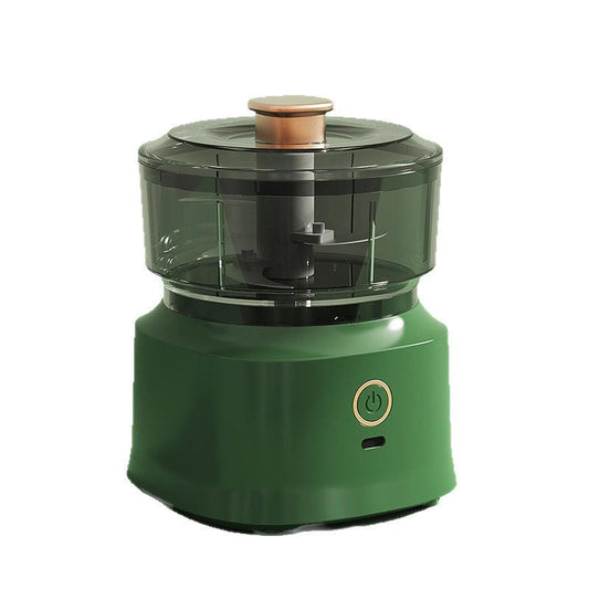 Green Wireless Electric Kitchen Grinder -  Portable 150ml Baby Food Maker with 3 Stainless Steel Blades, USB Charging.