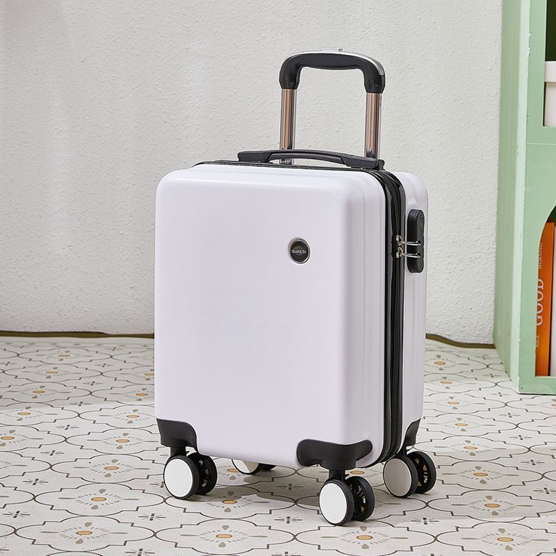White 14 Inch Lightweight Carry-on Luggage for heights over 1.6m - Underseat & Overhead Cabin Hardside Suitcase