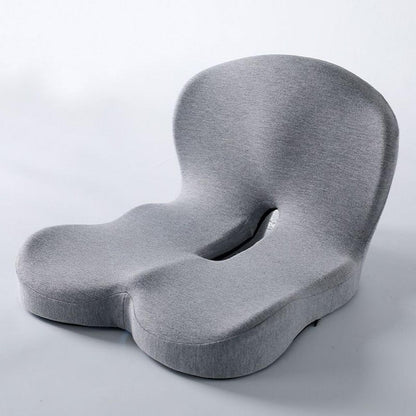 Grey Ergonomic Memory Foam Seat Cushion & Lumbar Support(44x42x32CM) - Relieves Sciatica & Corrects Posture with Breathable Cover.