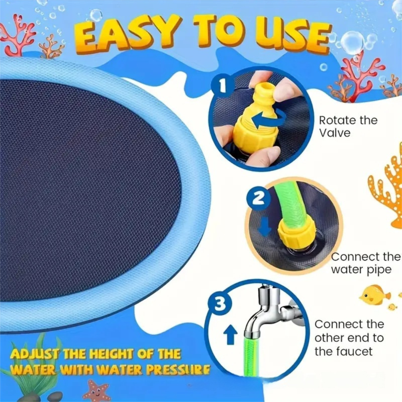 Portable Outdoor 60CM Cooling Pad for Pets & Kids - Summer Cooling Fountain for Backyard & Garden