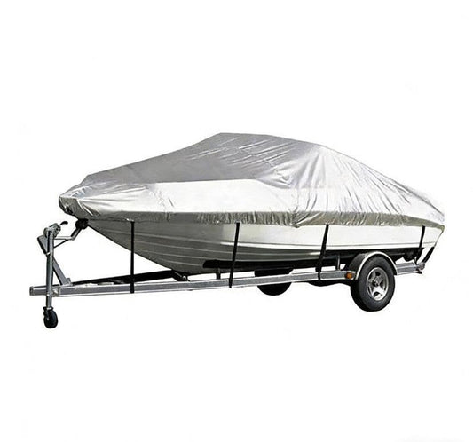Sliver Heavy-Duty V-Hull Shield for 11 to 13 FT Yachts - All-Weather Water / Dust / UV Resistant 190T Silver Coated  Marine Protector.