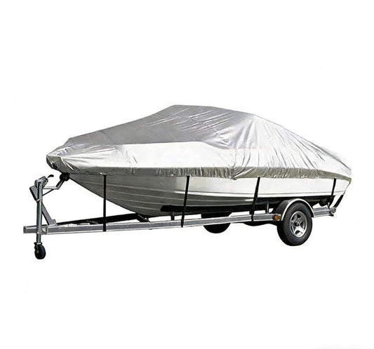 Sliver Heavy-Duty V-Hull Shield for 17 to 19 FT Yachts - All-Weather Water / Dust / UV Resistant 190T Silver Coated  Marine Protector.