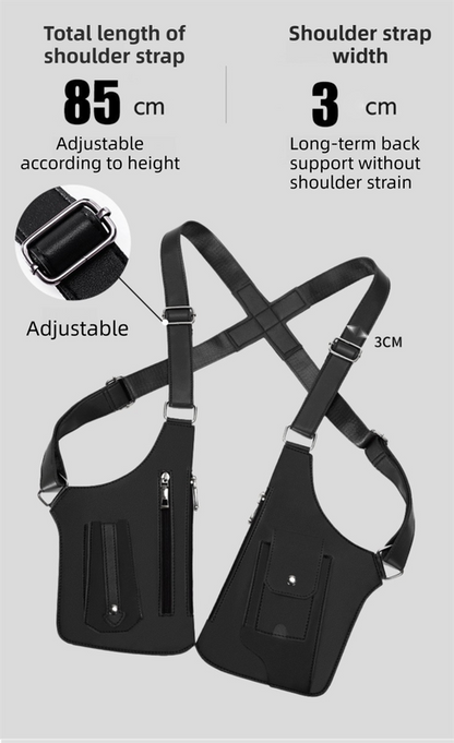 Red Multi-functional Expandable Men's Tactical Chest Rig Bag - Waterproof & Lightweight Retro Underarm Pack