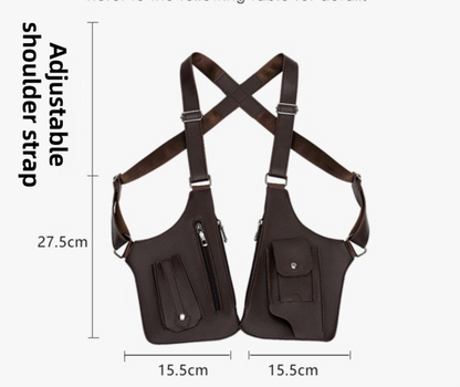 Red Multi-functional Expandable Men's Tactical Chest Rig Bag - Waterproof & Lightweight Retro Underarm Pack
