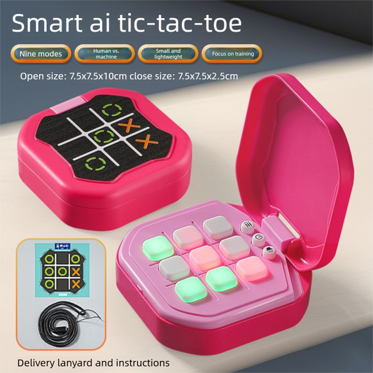 2 Pack Red AI Tic-Tac-Toe Handheld Game Electronic Logic Training Machine with 9 Game Modes and Light-up Buttons for Kids Age 3+ Australian Home Travel.