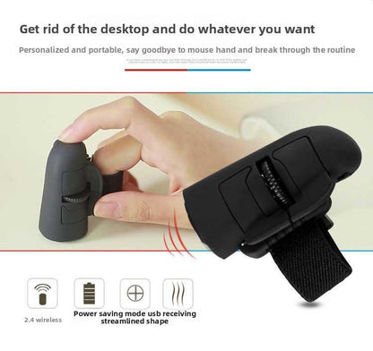 Black Wireless Finger Mouse Rechargeable 2.4G Ring Mouse for Laptop Tablet Smartphone Ergonomic Mini Mouse for Mobile Office and Travel Australian Lifestyle.