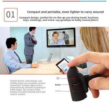 Black Wireless Finger Mouse Rechargeable 2.4G Ring Mouse for Laptop Tablet Smartphone Ergonomic Mini Mouse for Mobile Office and Travel Australian Lifestyle.