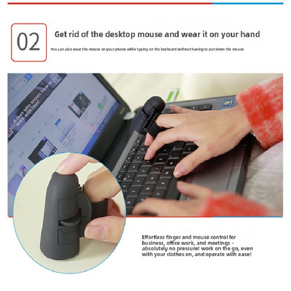 Black Wireless Finger Mouse Rechargeable 2.4G Ring Mouse for Laptop Tablet Smartphone Ergonomic Mini Mouse for Mobile Office and Travel Australian Lifestyle.