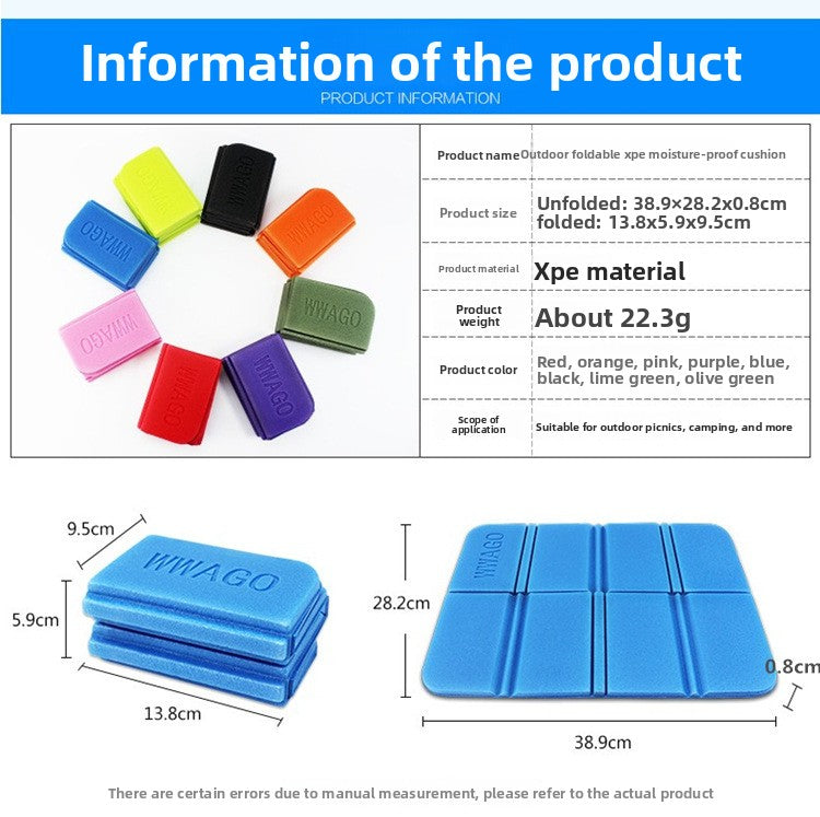 5 Pack Apple green Portable Folding Foam Seat Pads Waterproof Damp Proof Mats for Park Camping Beach Hiking Australian Outdoor Activities.