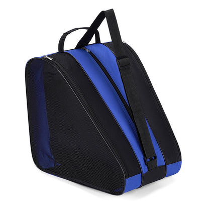 Blue 3-Compartment Roller Skate Bag Breathable Mesh Ice Skate Carrier with Adjustable Shoulder Strap for Kids and Adults Australian Sports Accessories