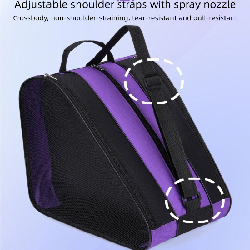Blue 3-Compartment Roller Skate Bag Breathable Mesh Ice Skate Carrier with Adjustable Shoulder Strap for Kids and Adults Australian Sports Accessories