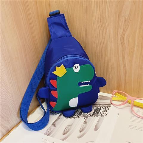 Blue Kids Cartoon Dinosaur Chest Bag Cute Lightweight Nylon Crossbody Shoulder Pack for Toddlers Outings and Travel New Arrival Gift.