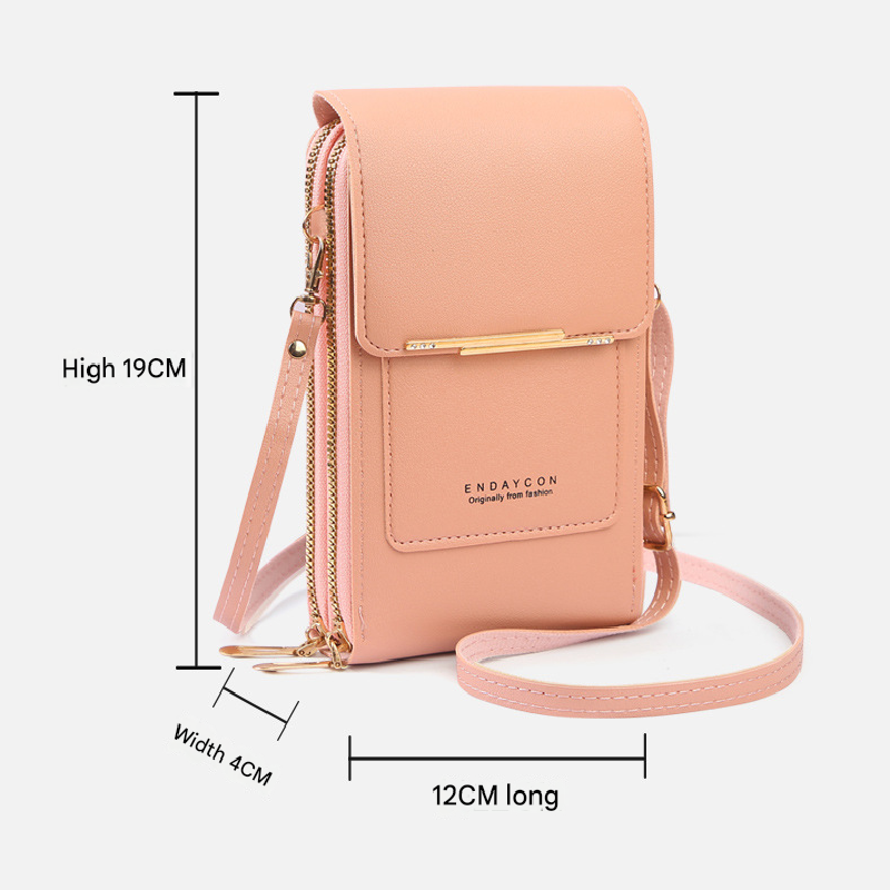 Brown Touch Screen Crossbody Phone Bag for Women Small Shoulder Purse with Dual Zippers and Card Slots Compact Travel Pouch Australian Lifestyle