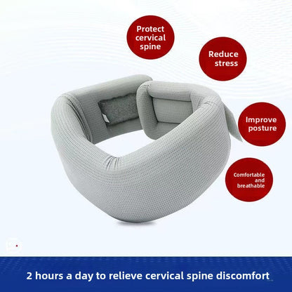 360° Neck Support Collar with Cooling Mesh Fabric – Posture Corrector for Forward Head & Neck Pain Relief, Includes Washable Cover (Free Replacement Cover Included)
