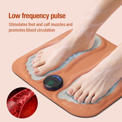 Smart EMS Foot Massager Mat – Low Frequency Pulse Therapy with 6 Modes and 15 Intensity Levels for Relaxation, Fatigue Relief, and Improved Circulation (USB Rechargeable)