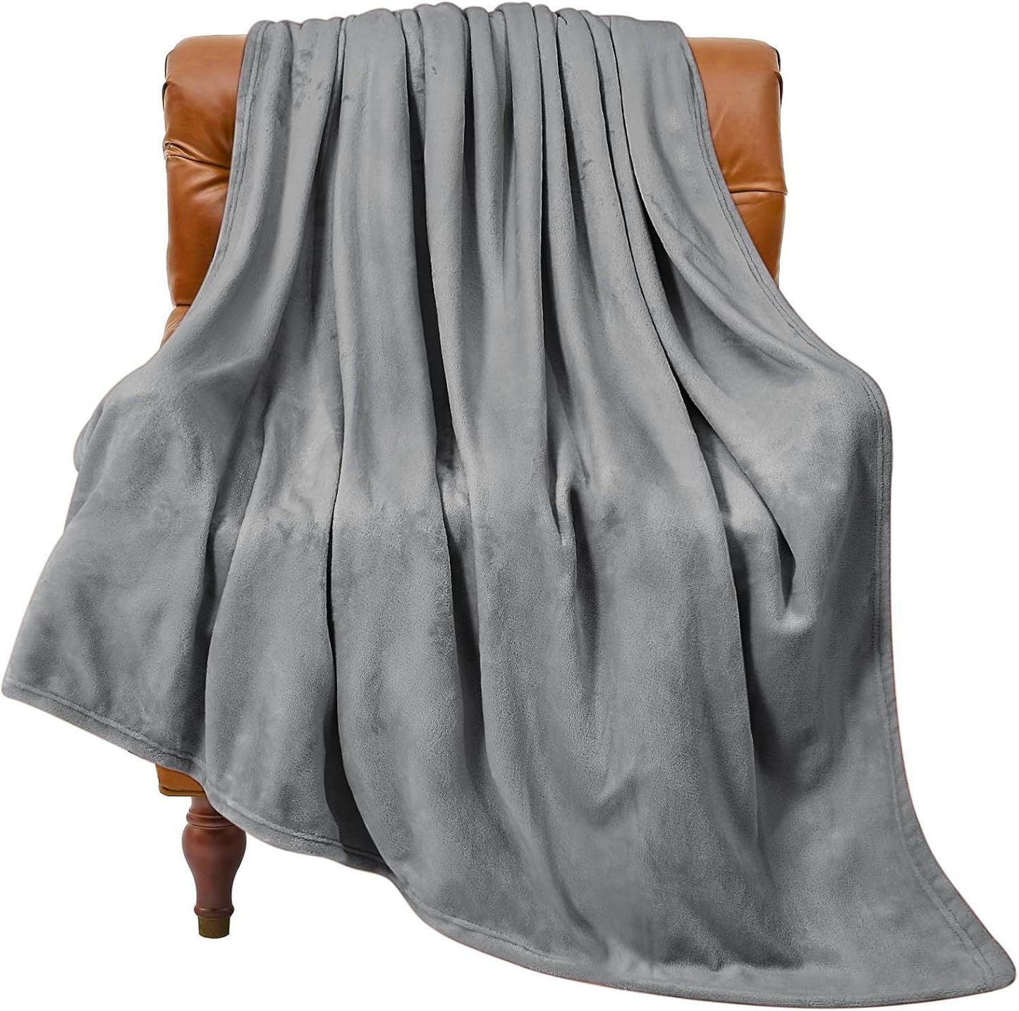 Grey Ultra-Soft Coral Fleece Blanket – Lightweight Summer Throw for Office Naps, Air Conditioning, and Cozy Home Use(120*200cm)