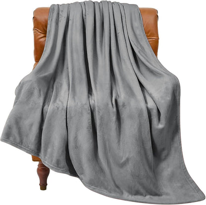 Grey Ultra-Soft Coral Fleece Blanket – Lightweight Summer Throw for Office Naps, Air Conditioning, and Cozy Home Use(120*200cm)
