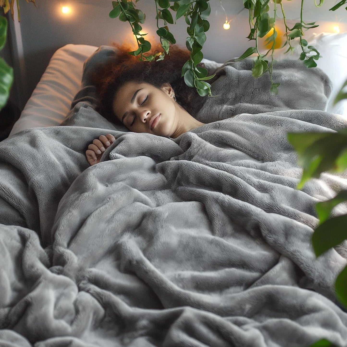 Grey Ultra-Soft Coral Fleece Blanket – Lightweight Summer Throw for Office Naps, Air Conditioning, and Cozy Home Use(150*200cm)