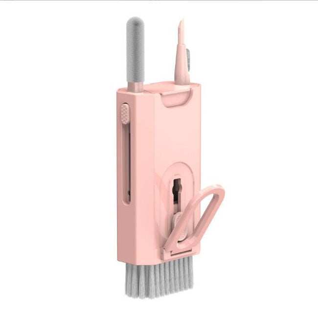 Pink Q8 8-in-1 Multi-Function Cleaning Kit – Compact Keyboard, Phone, and Earphone Cleaner with Built-In Tools (No Cleaning Liquid Included) Hover Image