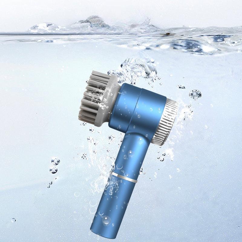 White Wireless Electric Cleaning Brush â Rechargeable, 3-Speed, IPX7 Waterproof with 5 Replaceable Brush Heads for Kitchen, Dishes & Deep Cleaning.