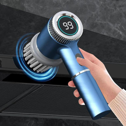 White Wireless Electric Cleaning Brush â Rechargeable, 3-Speed, IPX7 Waterproof with 5 Replaceable Brush Heads for Kitchen, Dishes & Deep Cleaning.