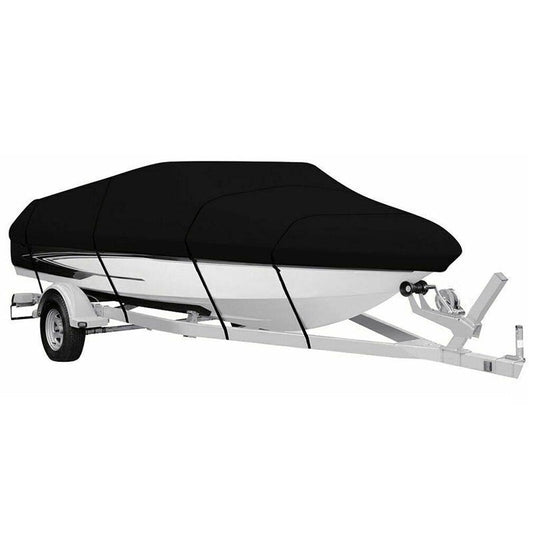 Black Heavy Duty Waterproof V-Hull Boat Cover 11-13FT Marine Grade Outdoor UV Protection for Australian Storage and Mooring.