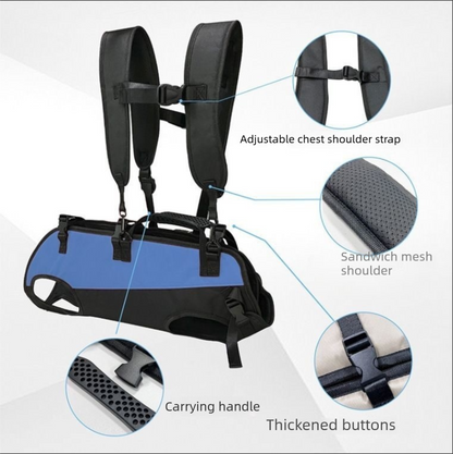 Black Multi-Functional Dog Carrier Backpack and Lift Harness for Hiking and Outdoor Use, Adjustable Breathable Pet Support Sling for Senior or Injured Large Dogs(Size: L)