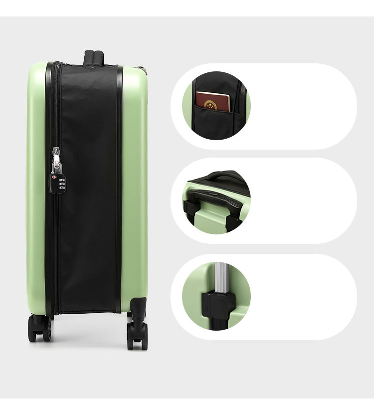 Grey 20 Inch Foldable Carry-on Suitcase with 360 Spinner Wheels and Combination Lock, Lightweight Space Saving Hard Shell Luggage for Australian Travel