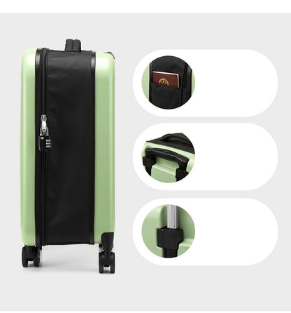 Grey 20 Inch Foldable Carry-on Suitcase with 360 Spinner Wheels and Combination Lock, Lightweight Space Saving Hard Shell Luggage for Australian Travel