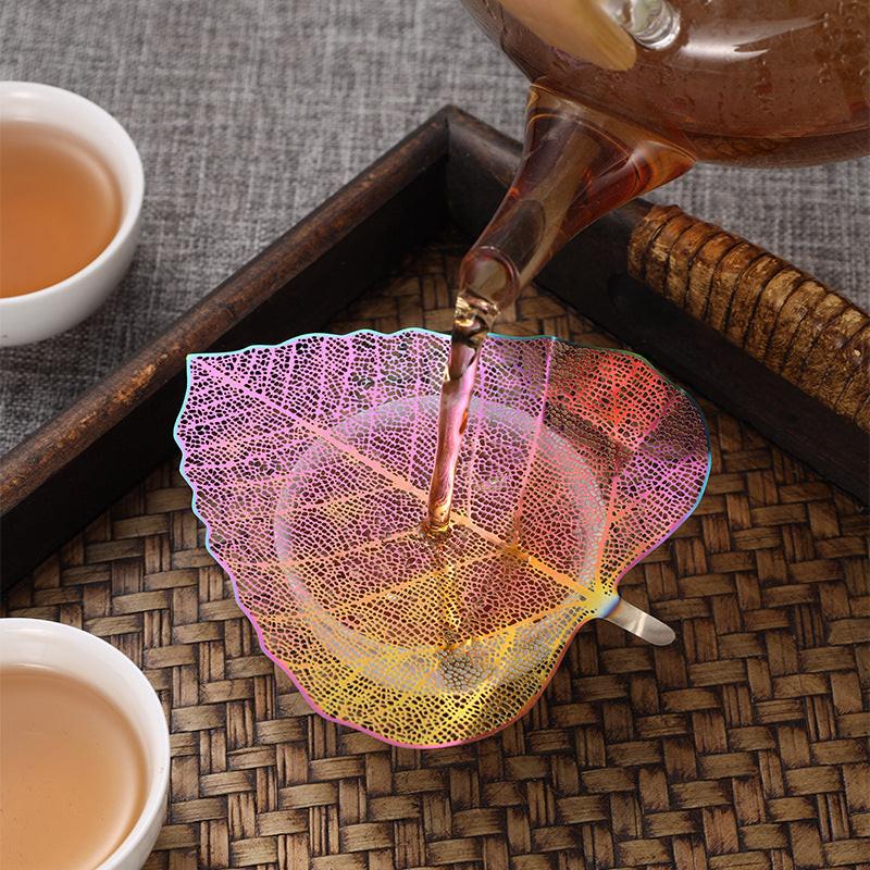 5-PCS Silver 304 Stainless Steel Bodhi Leaf Tea Strainer Creative Fine Mesh Tea Filter Infuser for Loose Leaf Tea Australian Home Tea Set Accessory.