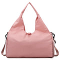 Pink Women Large Capacity Yoga Gym Bag with Shoe Compartment and Mat Strap Water Resistant Travel Duffel Lightweight Tote for Fitness and Weekend Trips