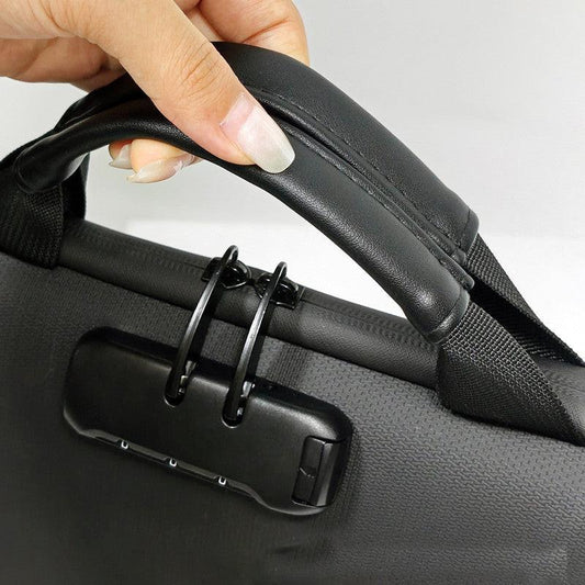 Black Fireproof EVA Hard-Shell File Organizer Briefcase with Combination Lock Waterproof Accordion Document Storage Bag for Australian Home Office and Business.