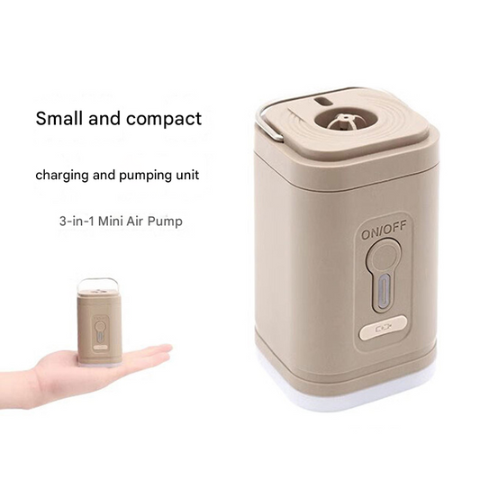 Mini 3-in-1 Portable Camping Air Pump and Lantern 1200mAh Rechargeable Electric Pump with 5 Nozzles for Australian Outdoor Camping and Hiking.