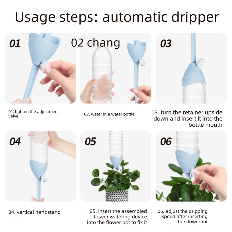 5-PCS White Automatic Plant Watering Spikes with Adjustable Flow Control Universal Fit 5 Pack for Indoor and Outdoor Potted Plants Reliable Gardening Solution for Local Homes