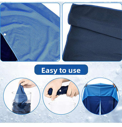 Rose red football Instant Cooling Hooded Towel U-Shaped Sun Protection Quick Dry Scarf with Carabiner Pouch for Local Outdoor Sports and Gym Workouts