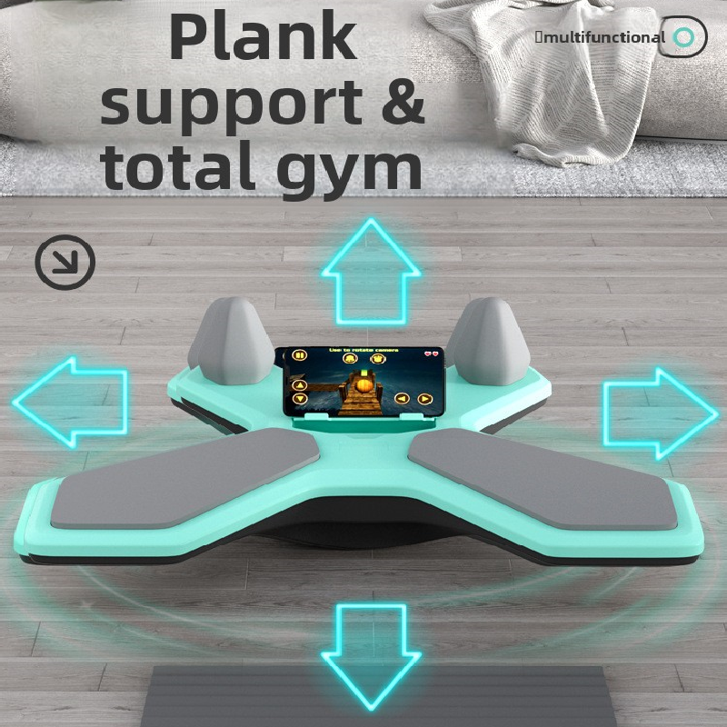 Black Multi-functional Balance Board with Timer for Core Training and Fitness Entertainment, Home Workout Equipment for Abdominal Strength and Overall Conditioning.