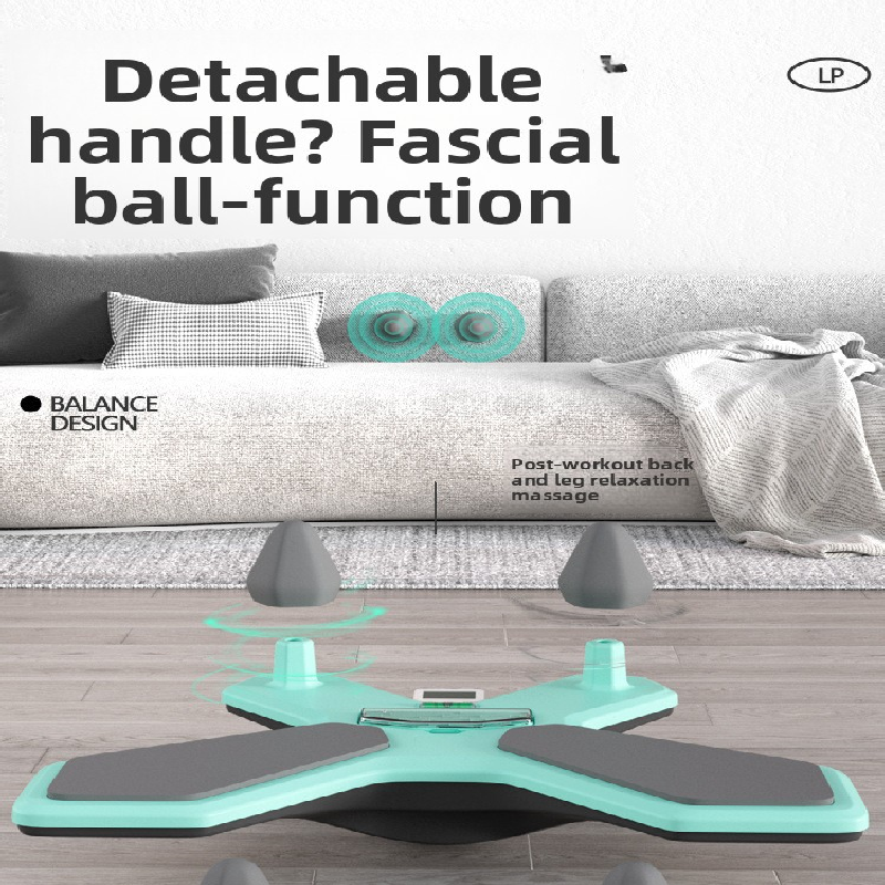 Black Multi-functional Balance Board with Timer for Core Training and Fitness Entertainment, Home Workout Equipment for Abdominal Strength and Overall Conditioning.