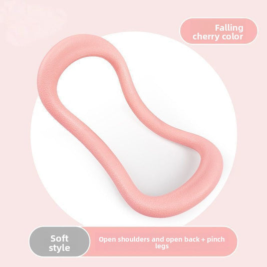 2-PCS Pink Multifunctional Yoga Ring Pilates Circle with Soft TPE Double Arc Design for Calf Relaxation and Posture Correction Ideal for Local Home Gym Fitness.