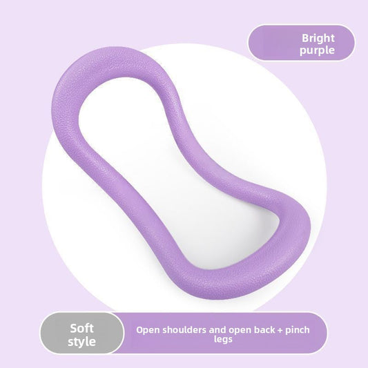 2-PCS Purple Multifunctional Yoga Ring Pilates Circle with Soft TPE Double Arc Design for Calf Relaxation and Posture Correction Ideal for Local Home Gym Fitness.