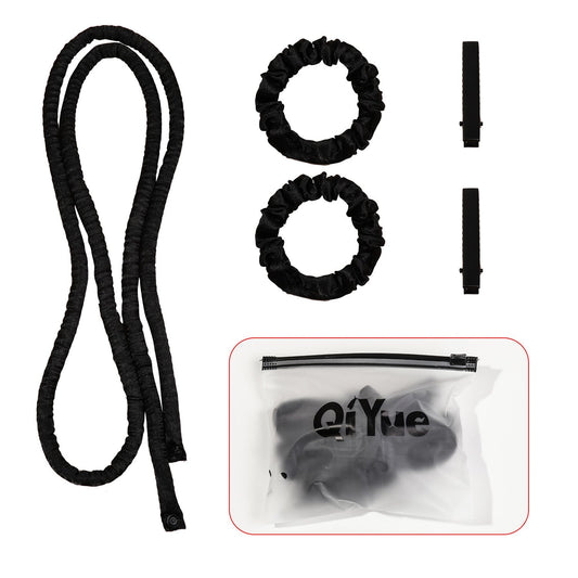 2-PCS Black Heatless Hair Curler Set Extra Long Overnight Soft Ribbon for Natural Big Waves Damage-Free Professional Home Styling Solution for Local Women