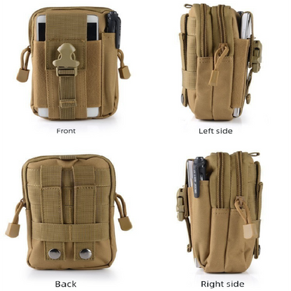 Black with white lines Tactical Molle Waist Bag Waterproof Phone Pouch for 6 inch Smartphones Compact Large Capacity Belt Loop Organizer for Local Outdoor Adventurers