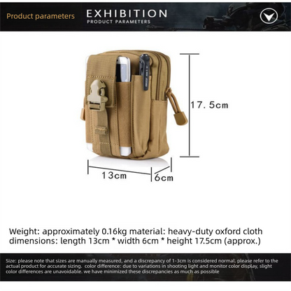 Black with white lines Tactical Molle Waist Bag Waterproof Phone Pouch for 6 inch Smartphones Compact Large Capacity Belt Loop Organizer for Local Outdoor Adventurers