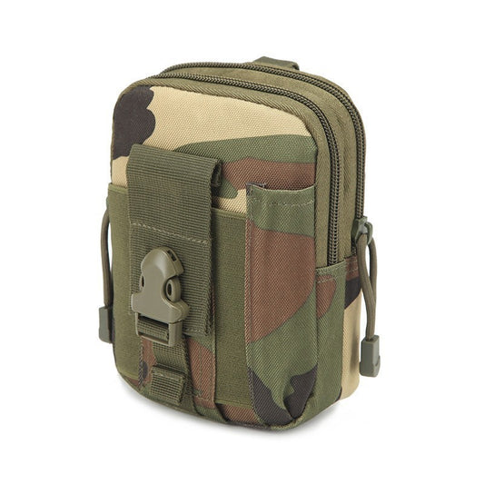 Jungle camouflage Tactical Molle Waist Bag Waterproof Phone Pouch for 6 inch Smartphones Compact Large Capacity Belt Loop Organizer for Local Outdoor Adventurers