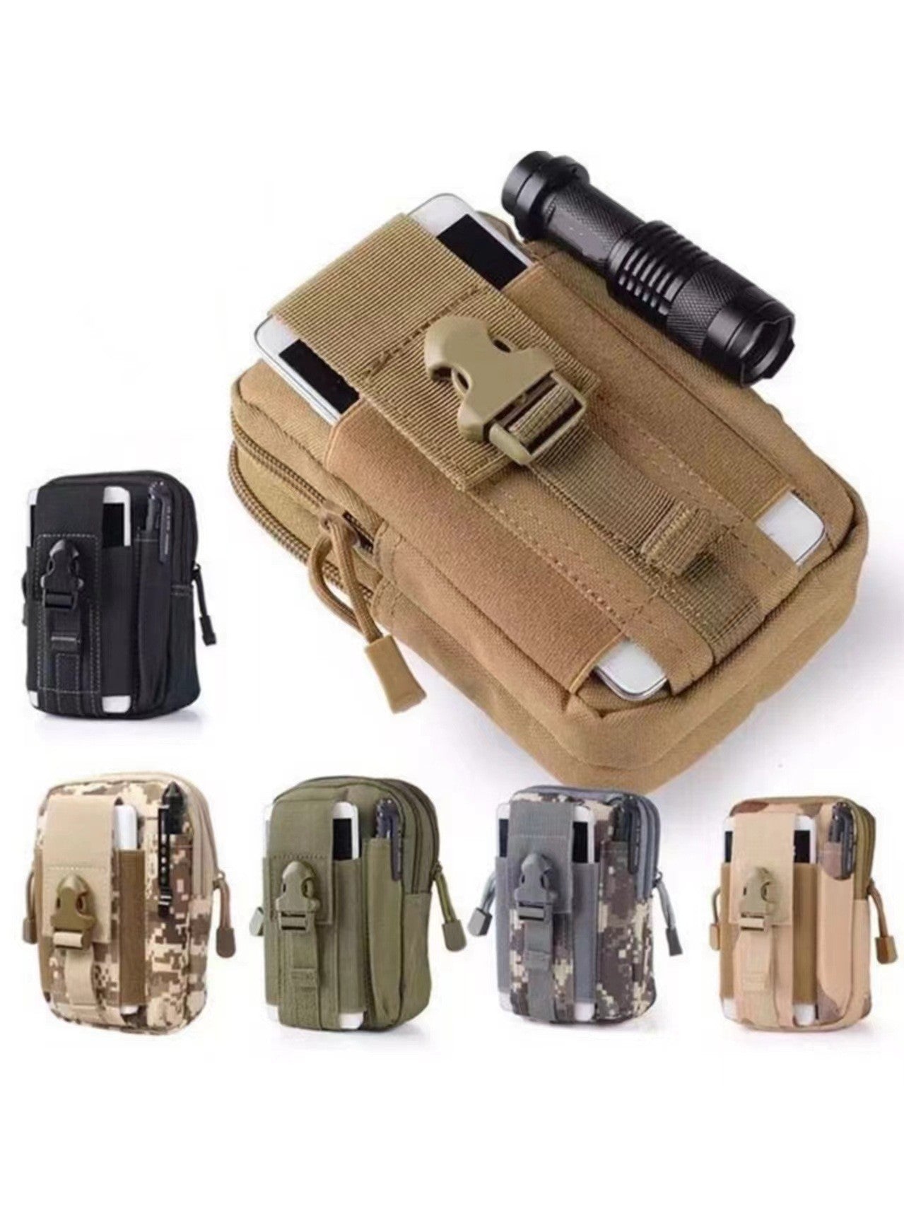 Jungle Digital Tactical Molle Waist Bag Waterproof Phone Pouch for 6 inch Smartphones Compact Large Capacity Belt Loop Organizer for Local Outdoor Adventurers